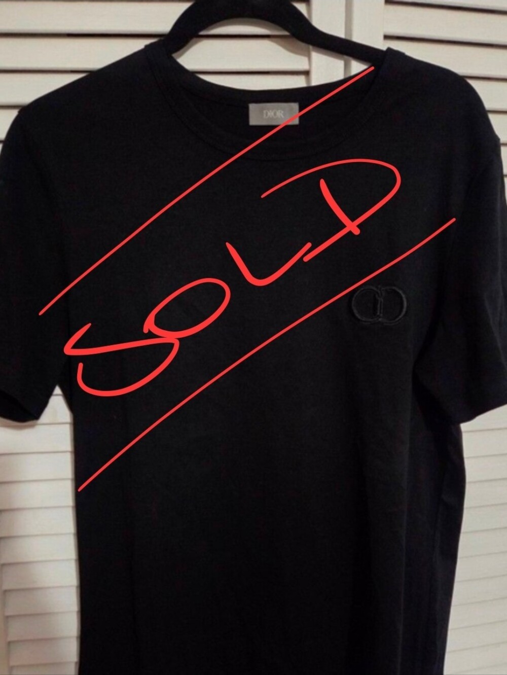 Dior Black Embroidered CD Crew Neck T-Shirt